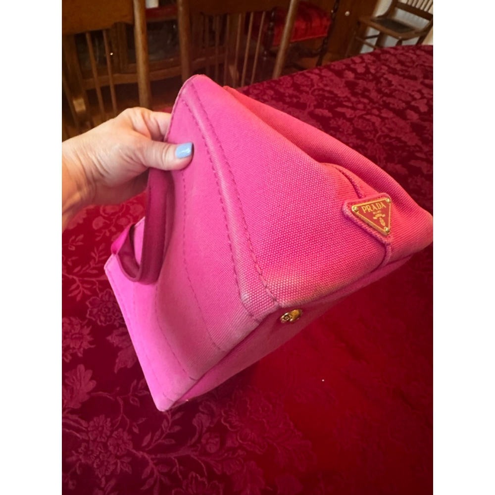 Prada Pink Canvas Canapa Small Tote Bag - Picture 6 of 15